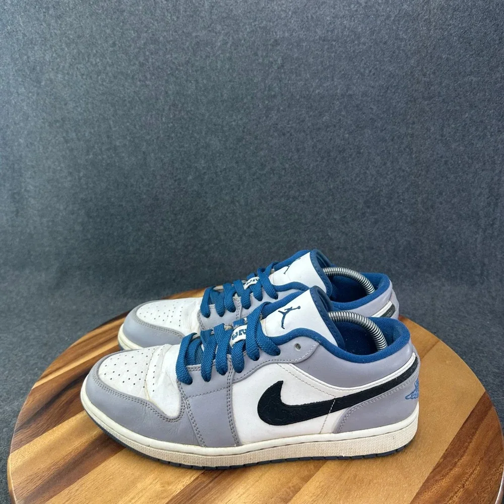 Nike Air Jordan 1 Low Cement True Blue 553558-103 Men's Athletic Sneakers 10.5